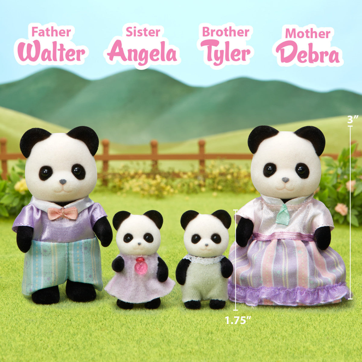 Calico Critter Pookie Panda Family