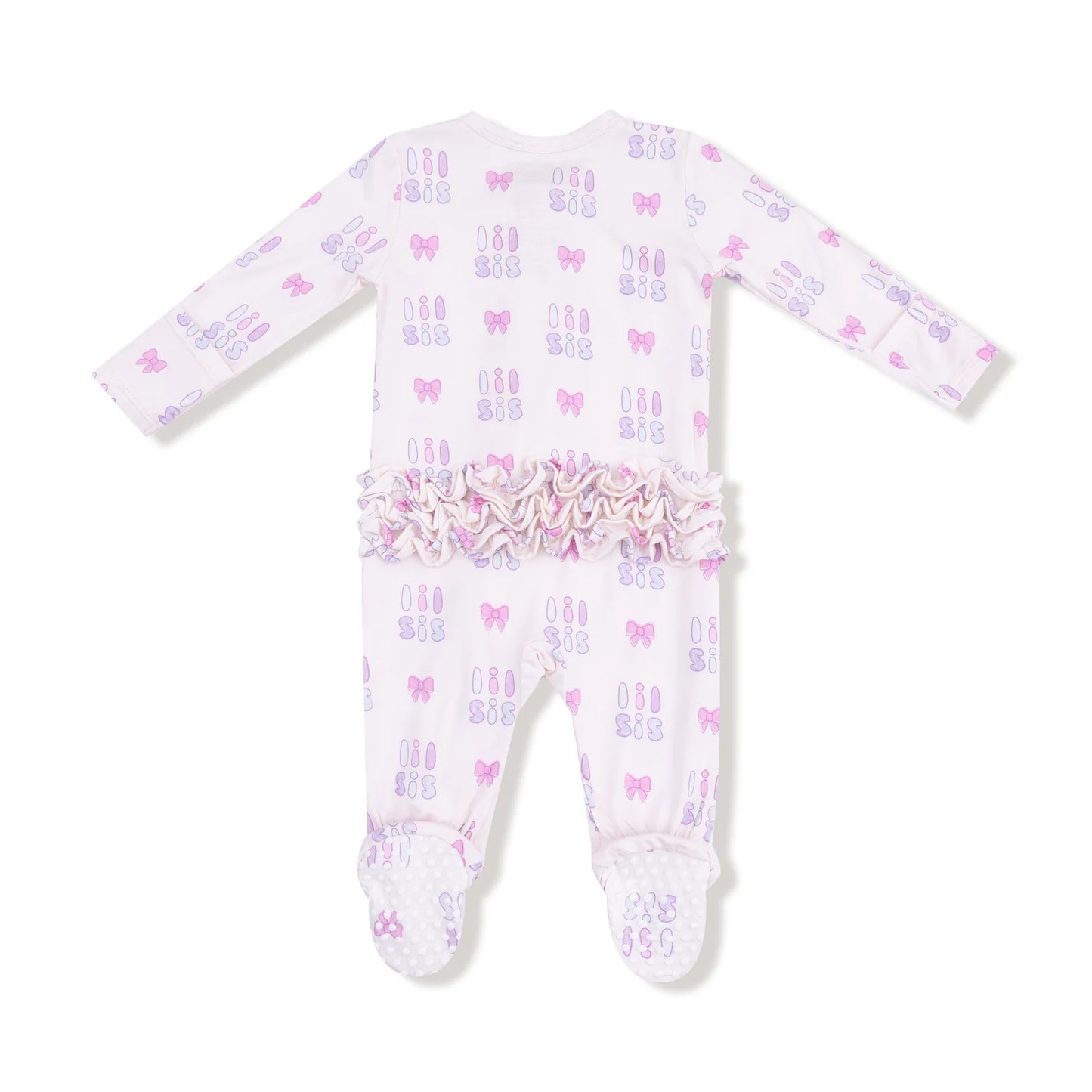 Lil Sis Ruffle Back Zipper Footie
