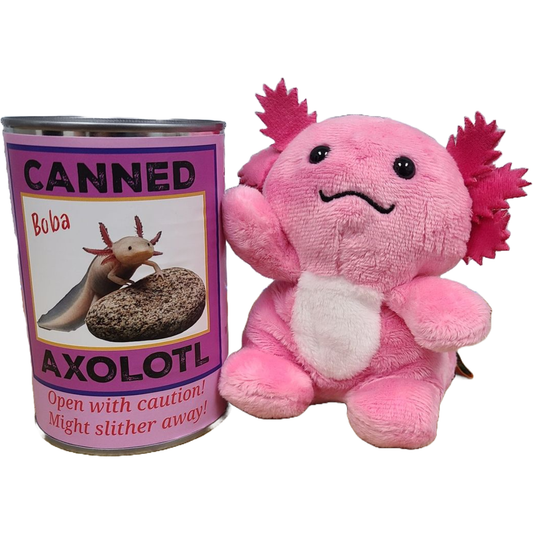 Canned Axolotl | Stuffed Animal Plush w/Jokes