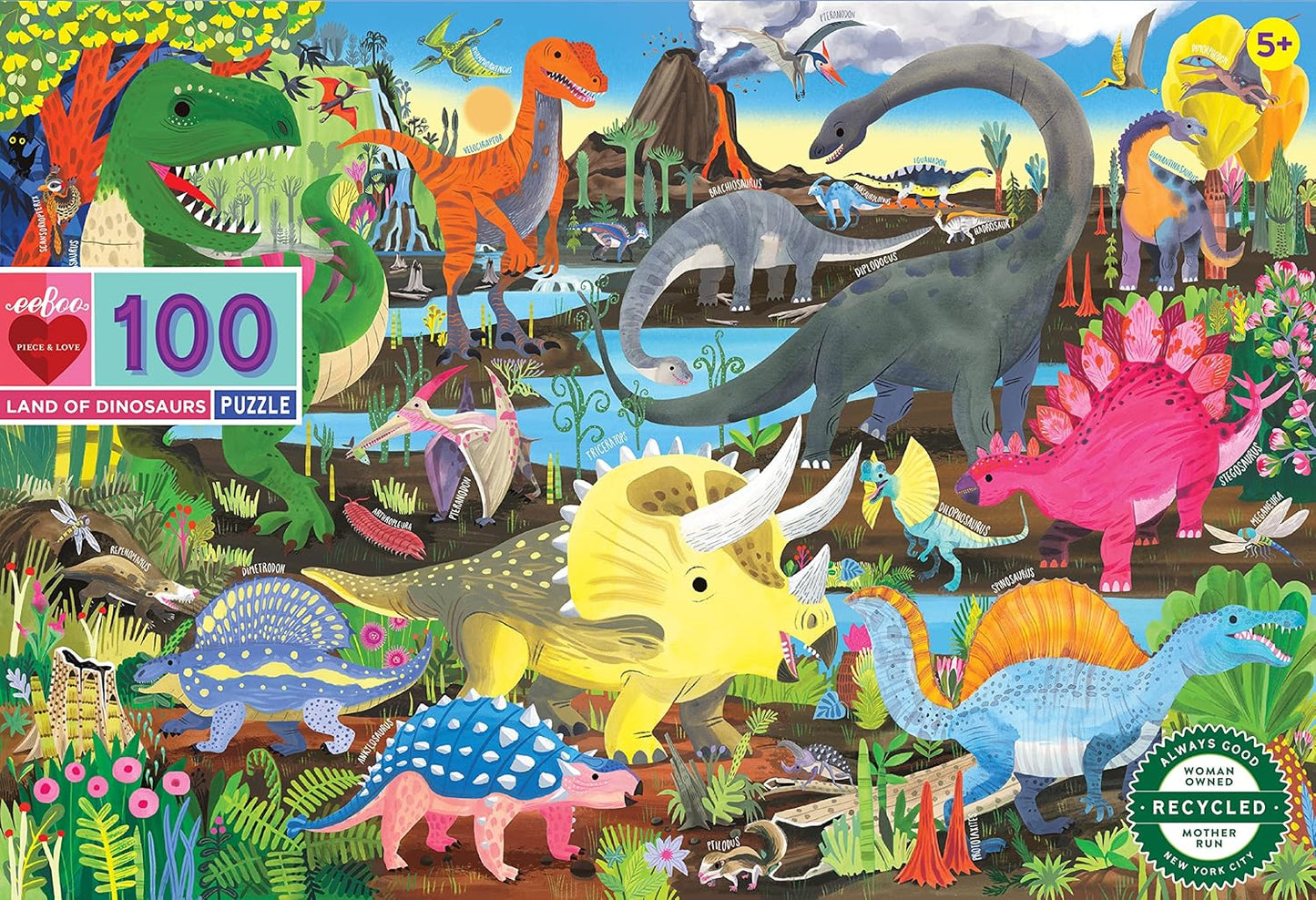 Land of Dinosaurs 100 Piece Puzzle