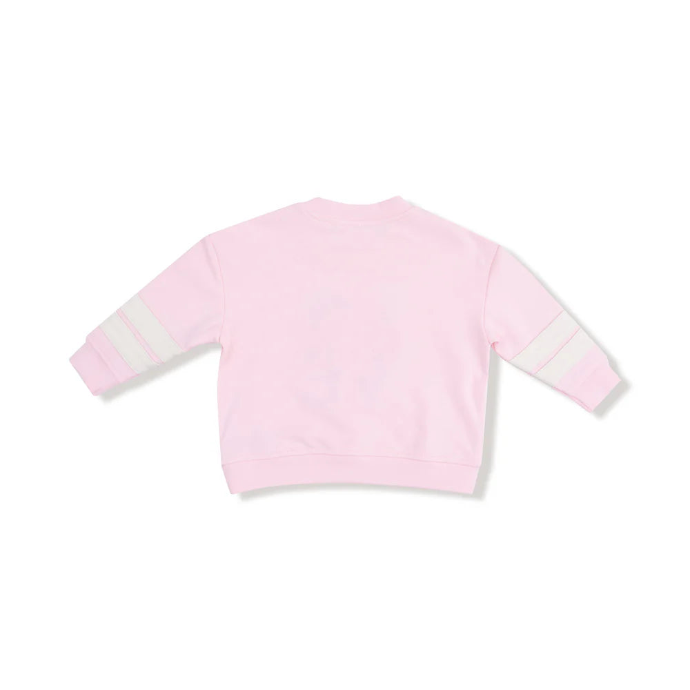 Pink Varsity Cozy Drop Sleeve Sweatshirt