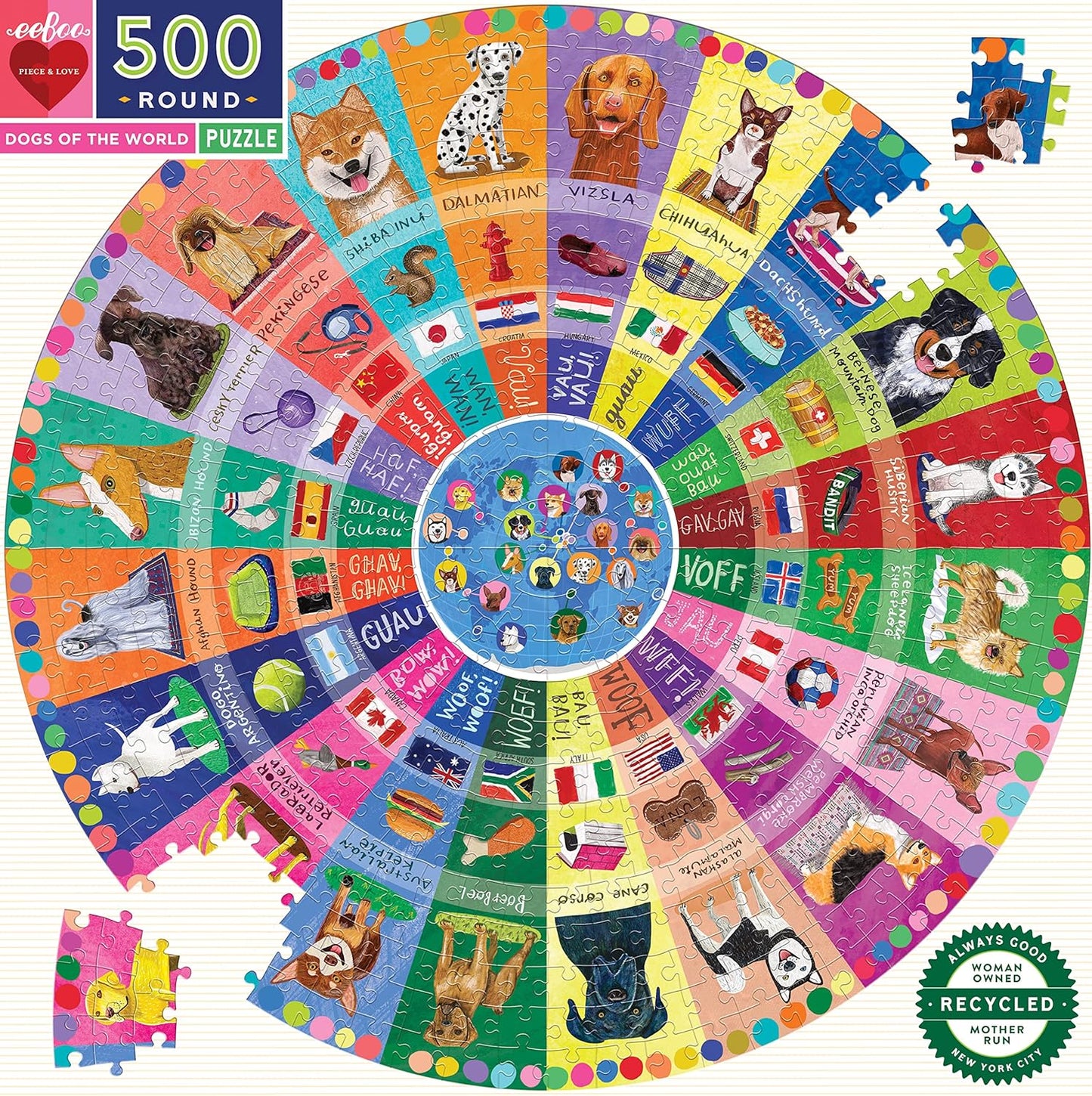 Dogs of the World 500 Piece Puzzle