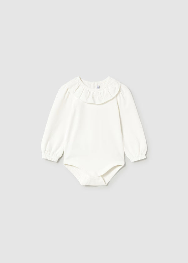 2734 White Collared Bodysuit