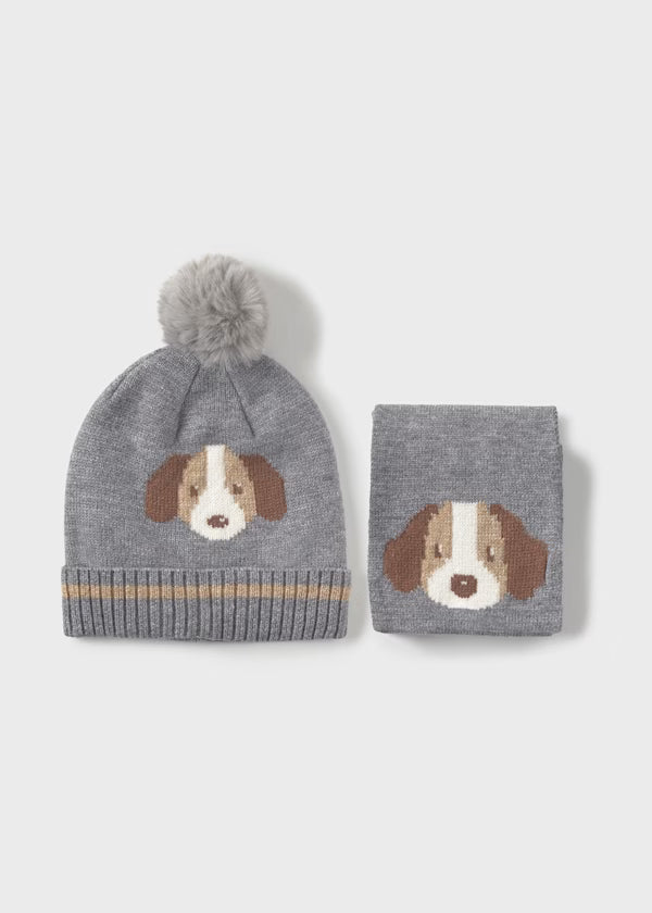 10018 Puppy Knit Hat/Scarf SET