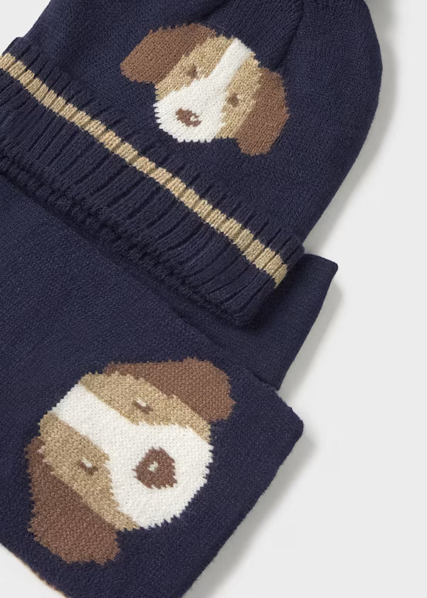 10018 Puppy Knit Hat/Scarf SET