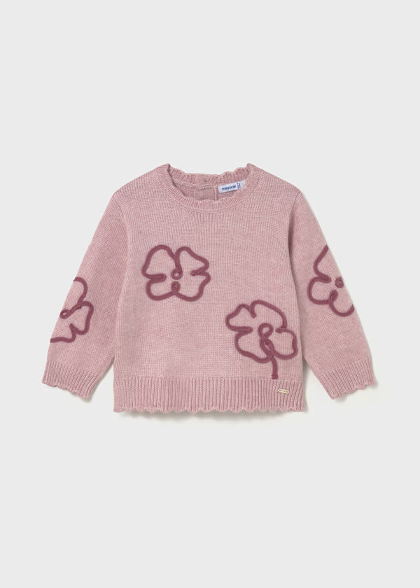 2355 Pink Flower Sweater
