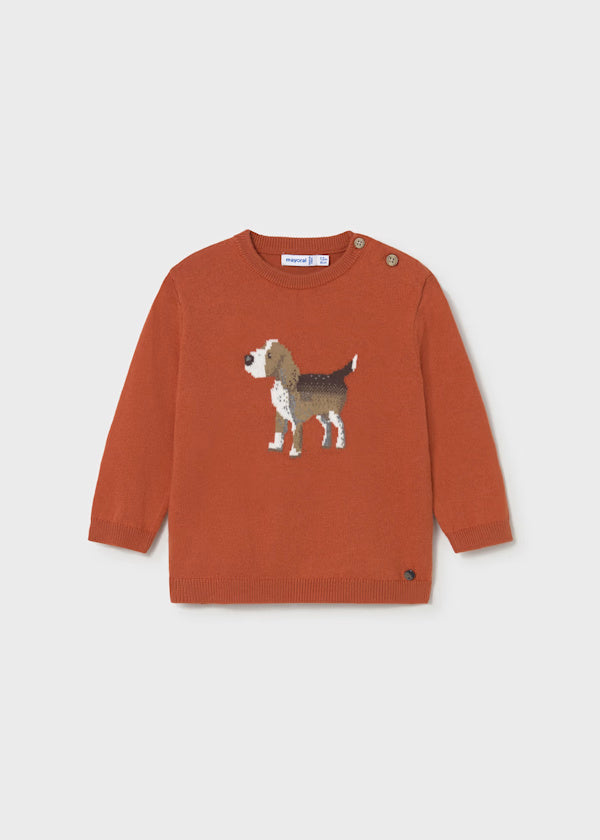 2343 Orange Beagle Sweater