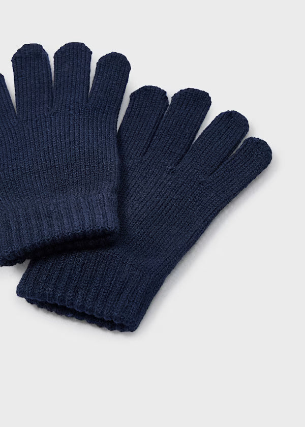 10062 Navy Knit Gloves