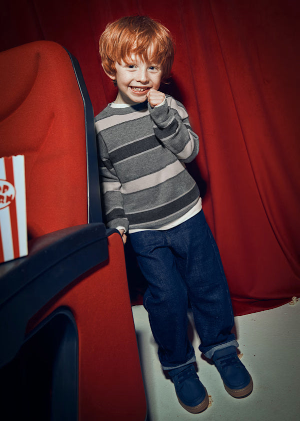 4374 Grey Striped Sweater