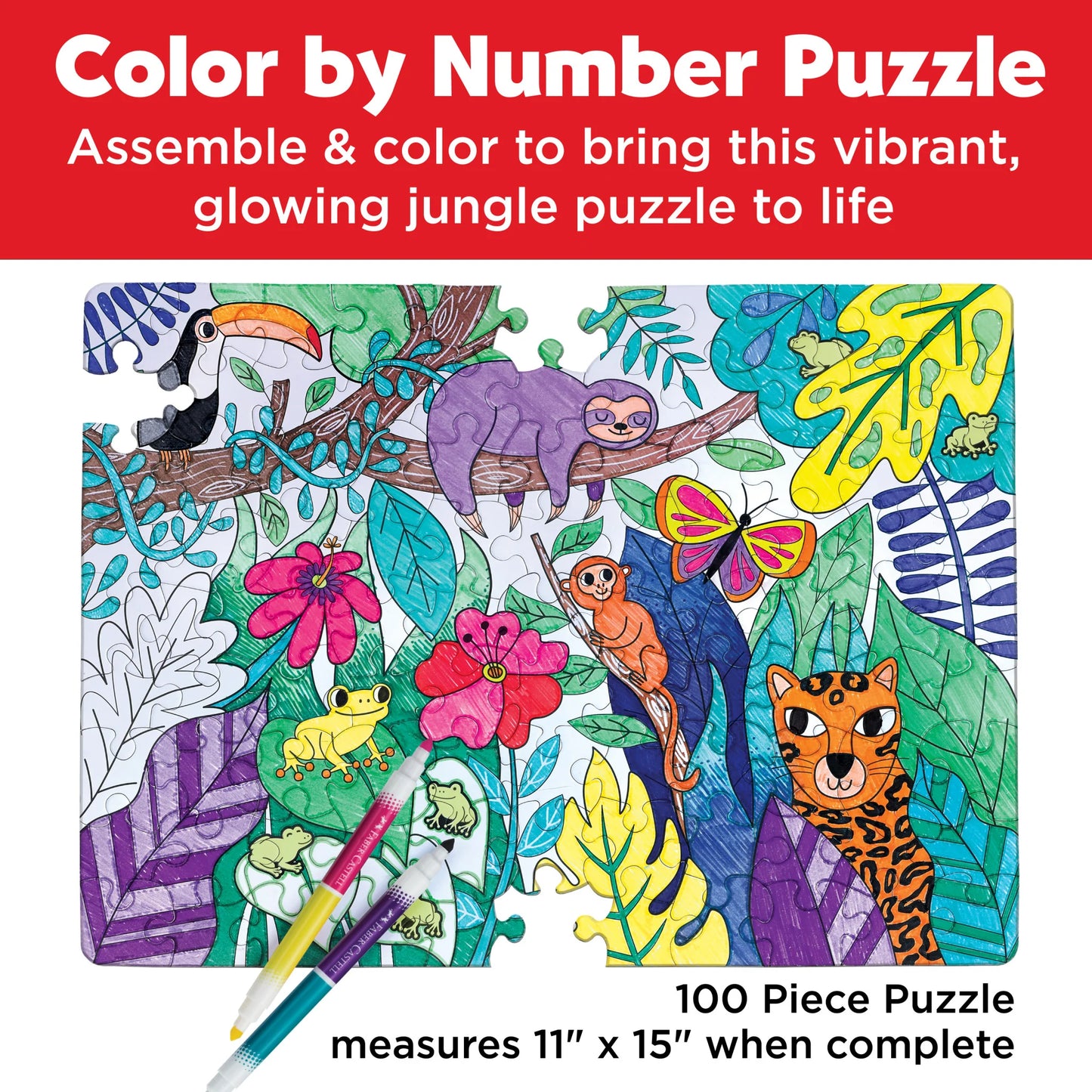 Color By Number Puzzle Jungle