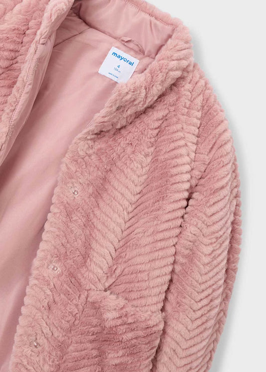 4441 Pink Faux Fur Coat