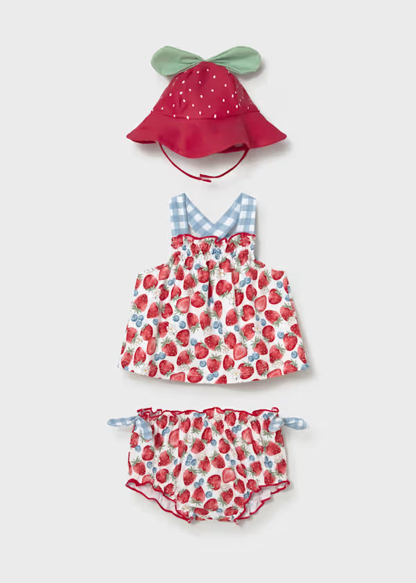 1635 Berry Bathing Suit 3 Pc SET
