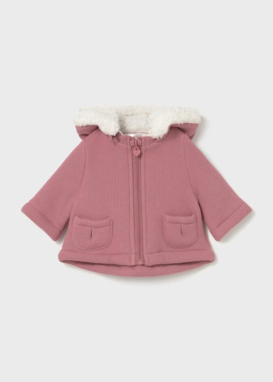 2493 Pink Plush-lined Knit Hoodie