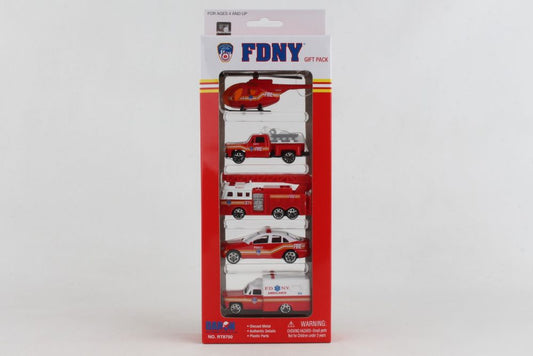 FDNY 5 PIECE VEHICLE GIFT SET RT8750