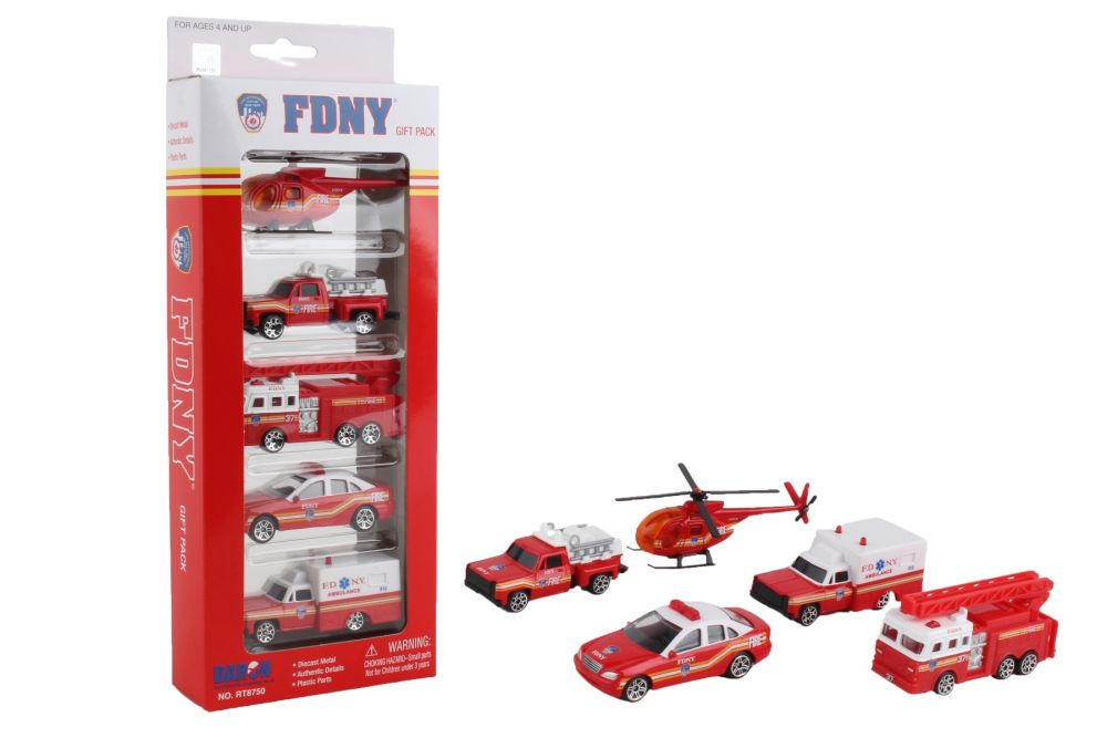 FDNY 5 PIECE VEHICLE GIFT SET RT8750
