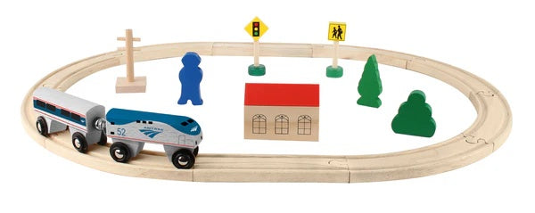 TY045 Amtrak Wooden Train Set