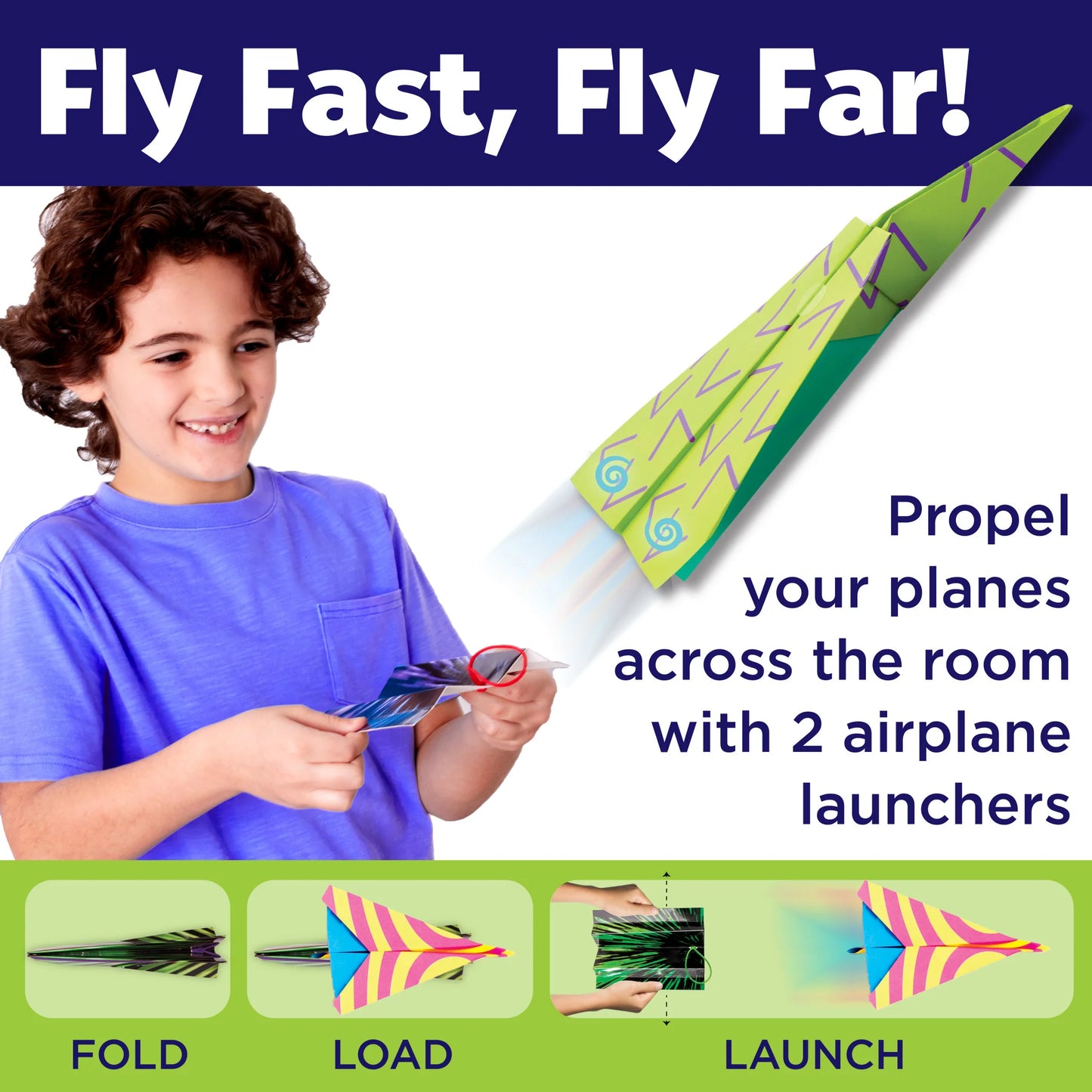 Stunt Squadron Neon Glow Paper Airplane