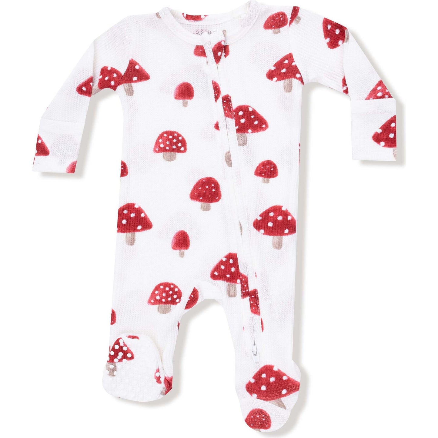 Painterly Mushrooms Zipper Footie