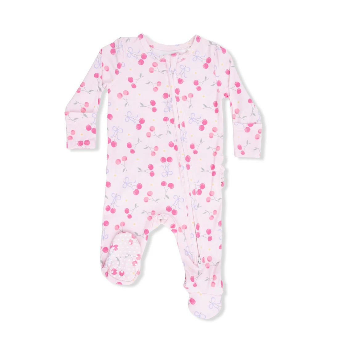Cherries Zipper Footie