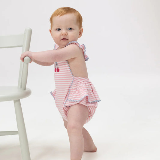 Striped Cherry Sunsuit