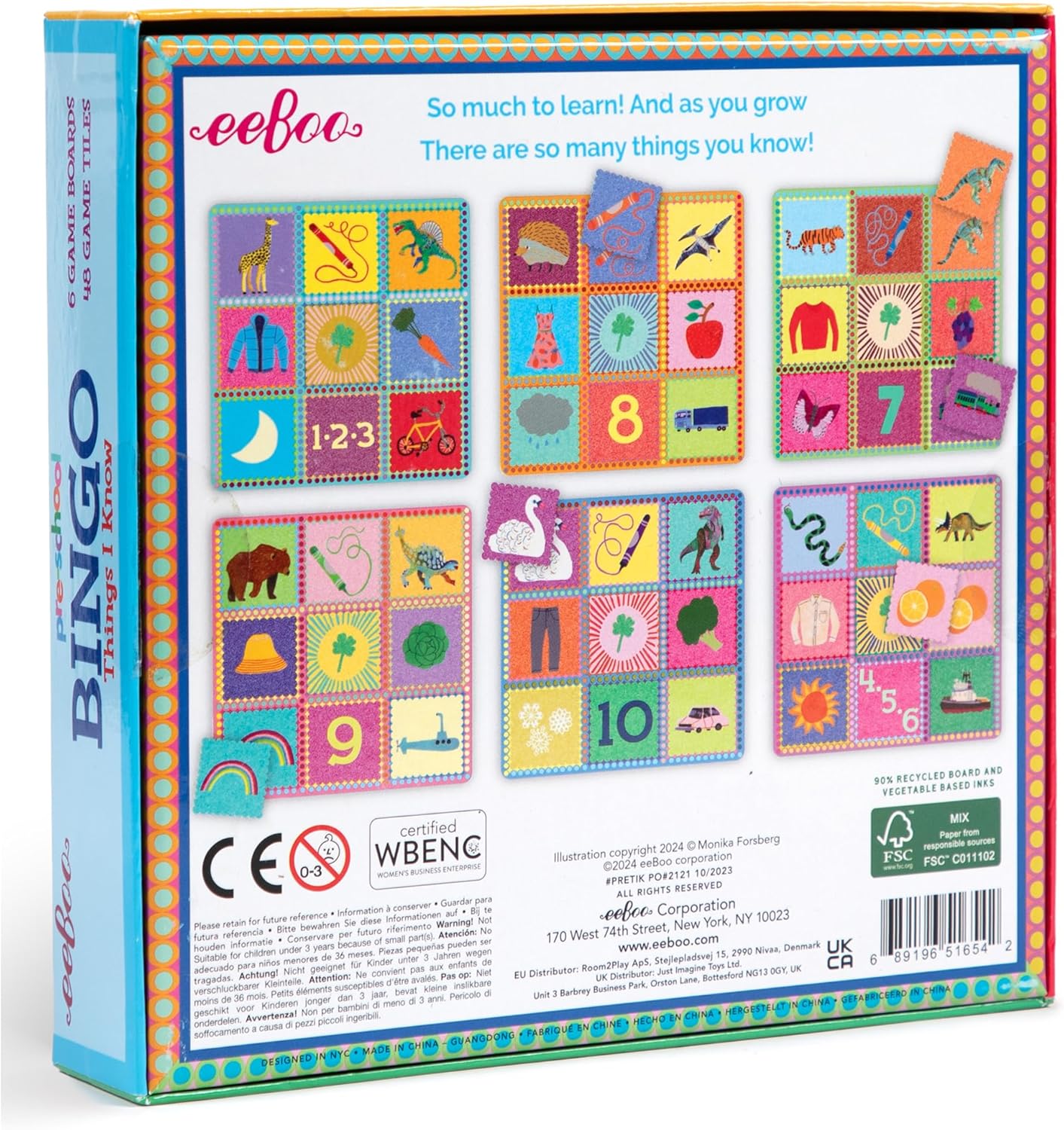 Preschool Things I Know Bingo
