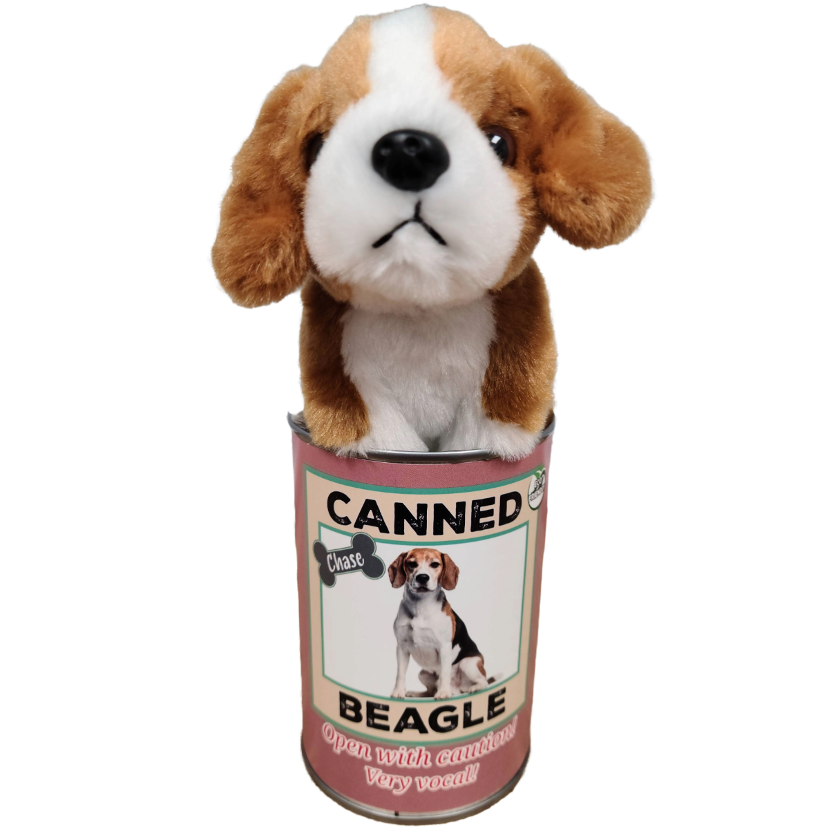 Chase the Canned Beagle Stuffed Animal Plush w/Jokes