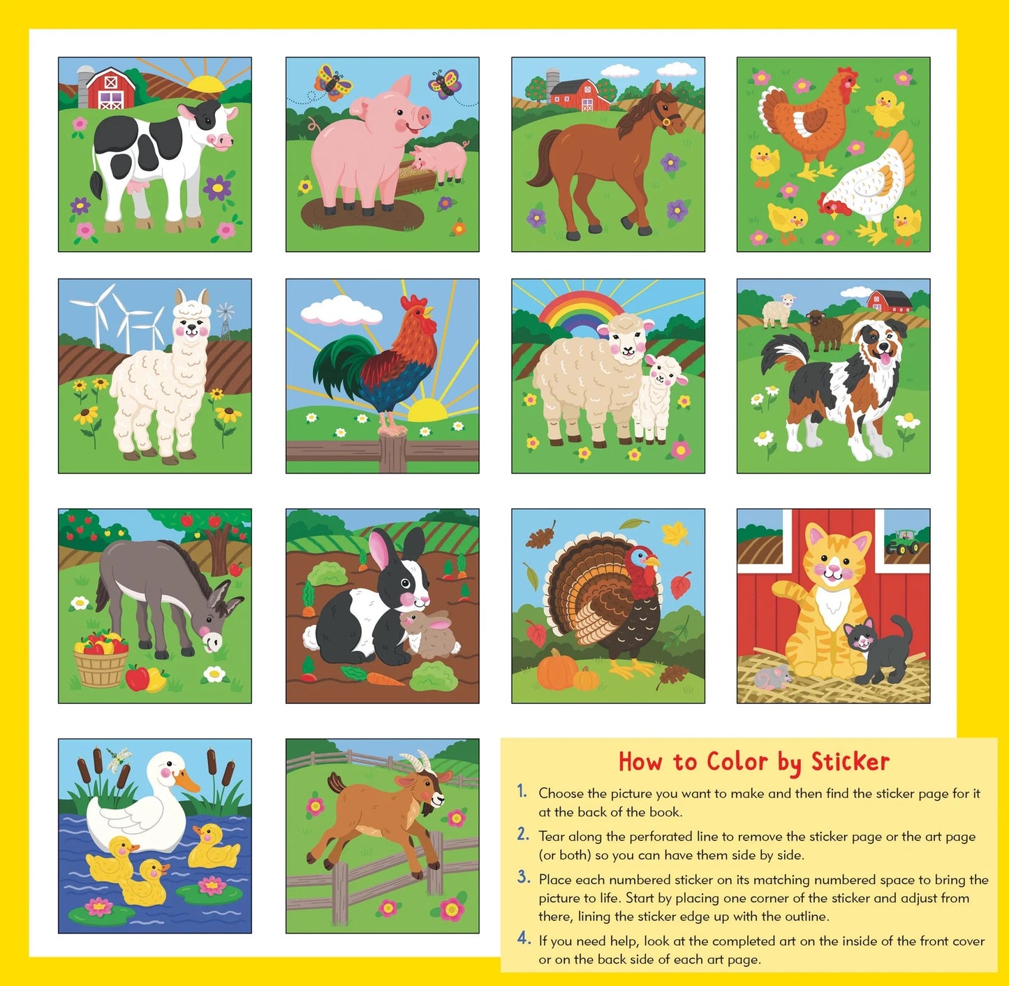 Color by Sticker - Farm Animals