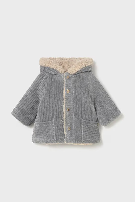 2496 Reversible Grey Shearling Coat