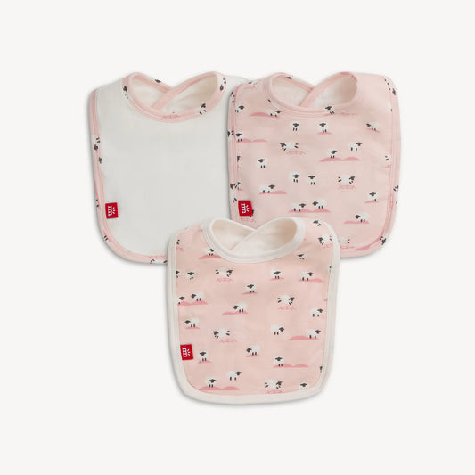 Modal Bib 3 pack Baa Baa Pink