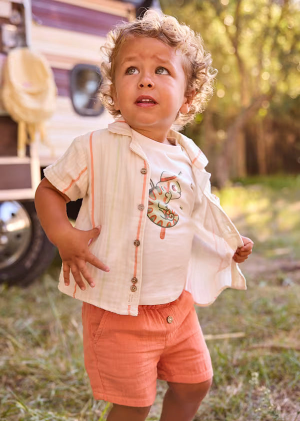 1113 Button-Down/Shorts SET