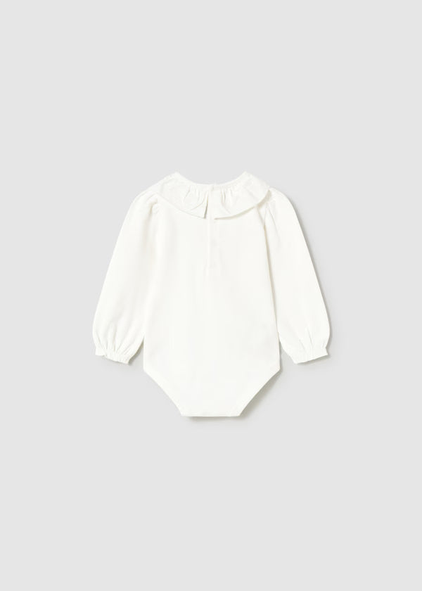 2734 White Collared Bodysuit