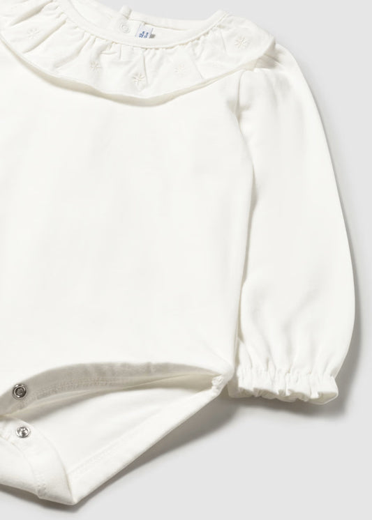 2734 White Collared Bodysuit