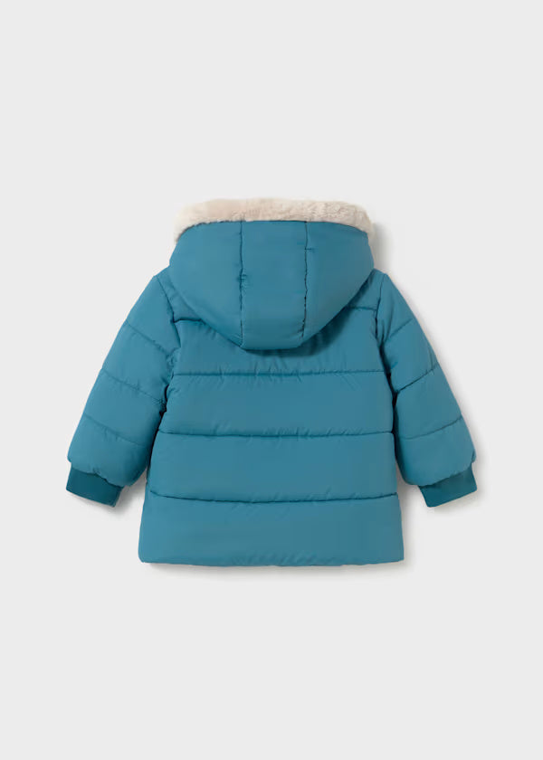 2423 Blue Lined Faux Fur Jacket
