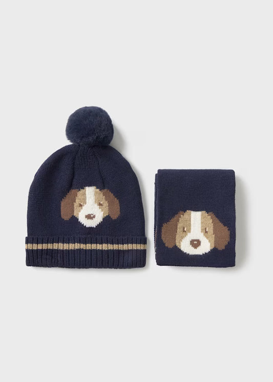 10018 Puppy Knit Hat/Scarf SET