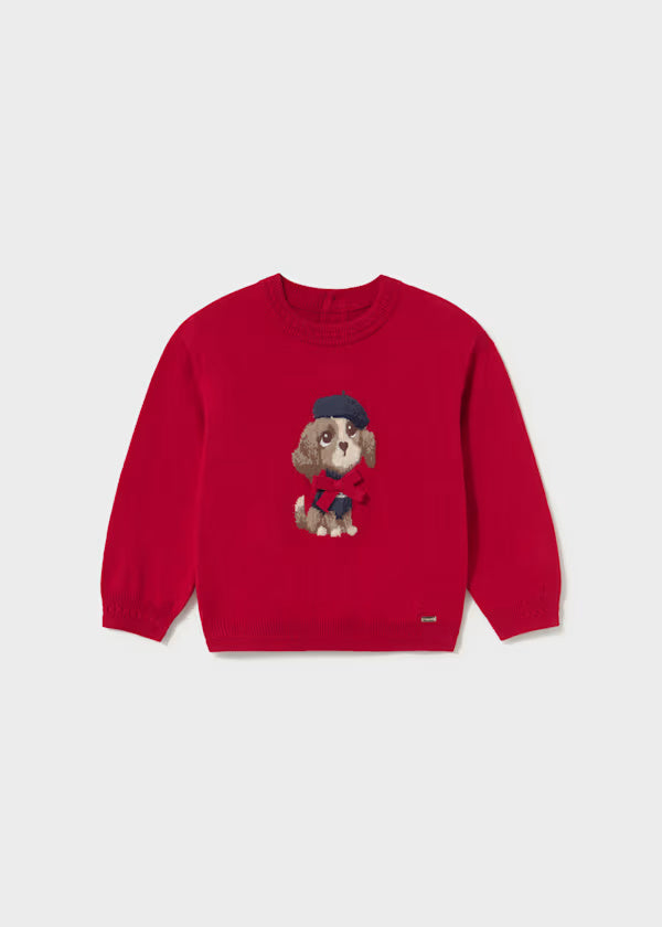 2385 Red Jacquard Jumper