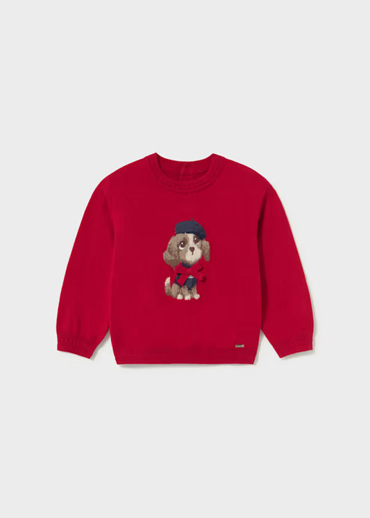 2385 Red Jacquard Jumper