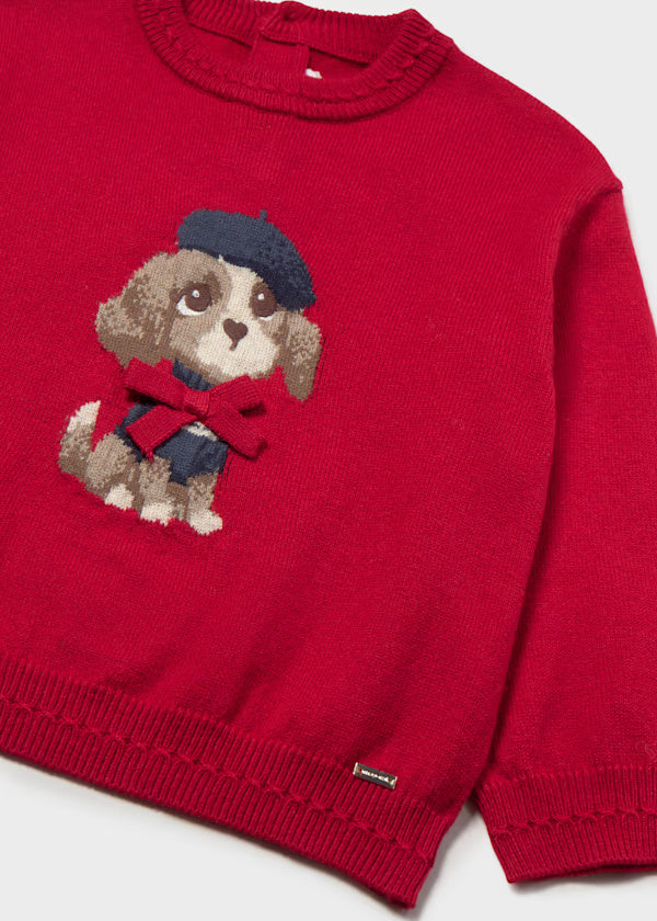 2385 Red Jacquard Jumper