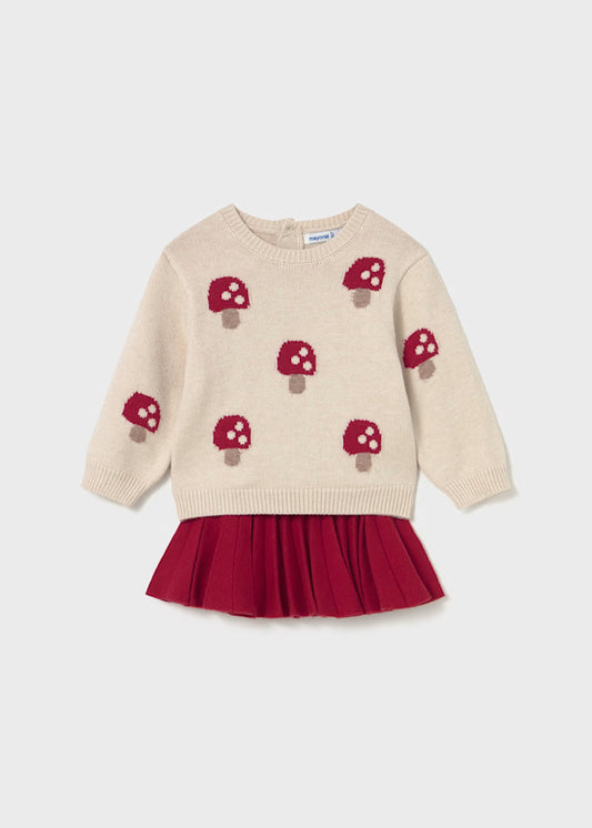 2925 Red Mushroom Skirt SET