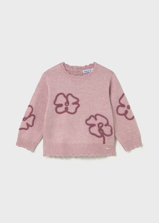 2355 Pink Flower Sweater