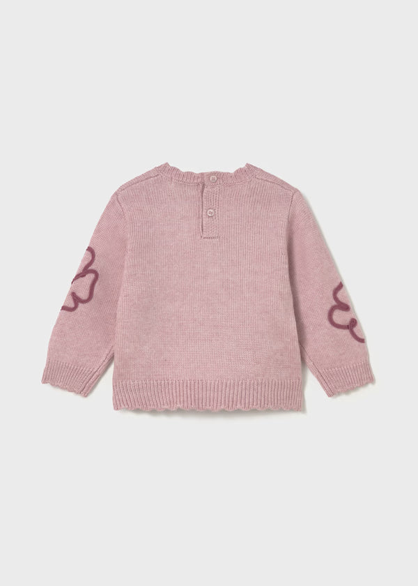 2355 Pink Flower Sweater