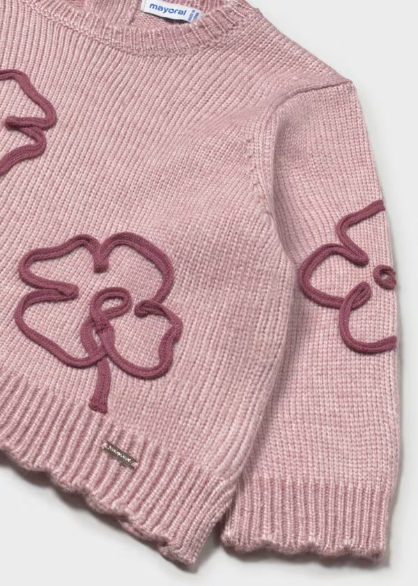 2355 Pink Flower Sweater