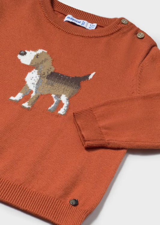 2343 Orange Beagle Sweater