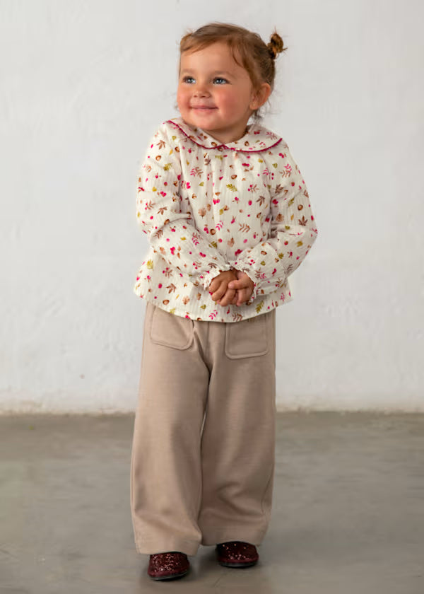 2115 Natural Textured Woven Blouse