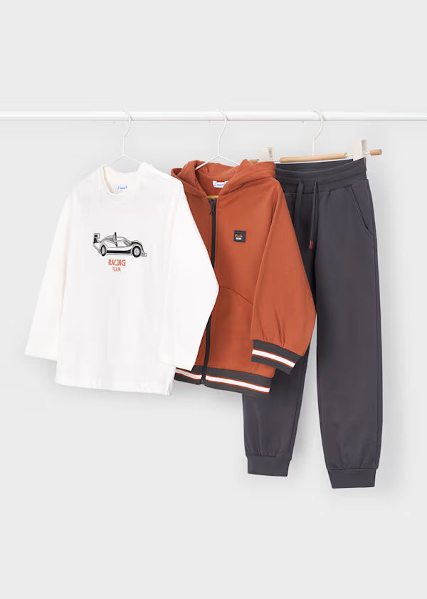 4810 Brick Red Tracksuit Racing Team T-Shirt Set