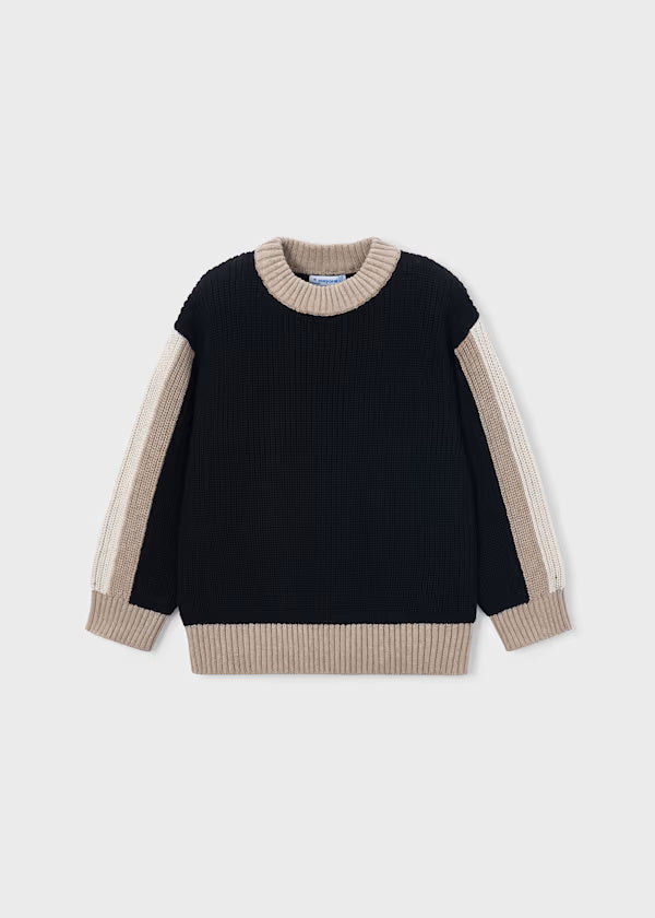 4310 Black Contrast Detail Sweater