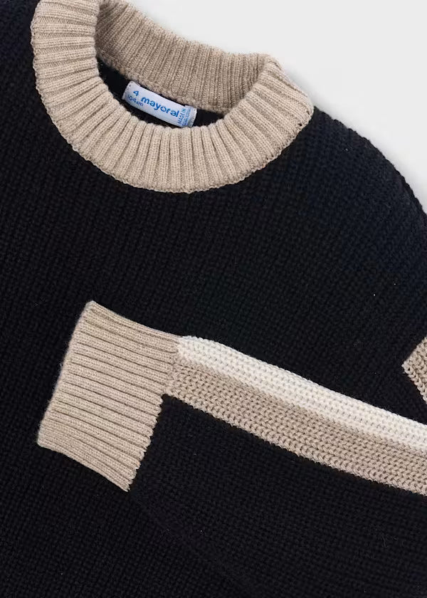4310 Black Contrast Detail Sweater