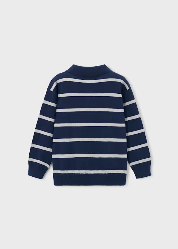 4101 Blue L/S Knit Polo