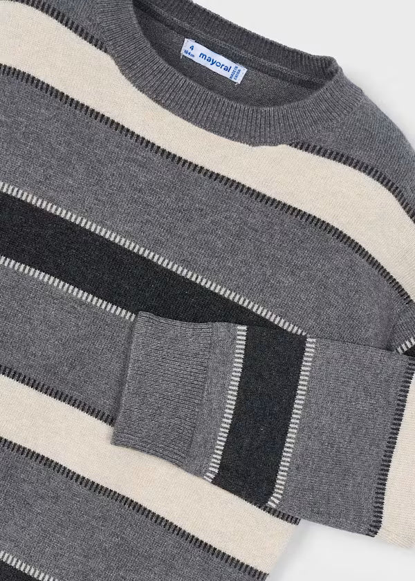 4374 Grey Striped Sweater