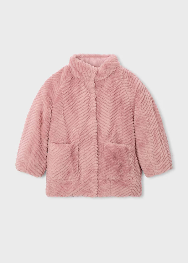 4441 Pink Faux Fur Coat