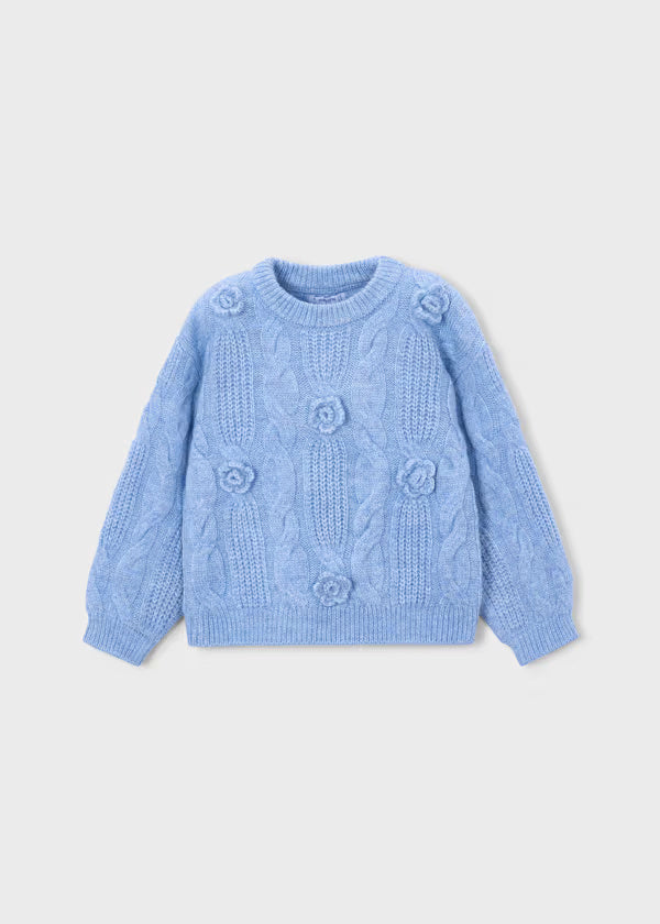 4319 Flower Sweater Sky Mix